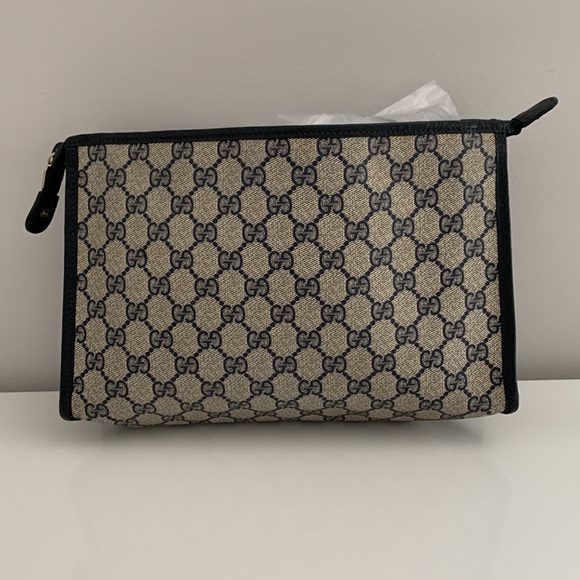 Authentic & Gorgeous Vintage Dark Blue Gucci Travel Clutch/Pouch - Picture 5 of 17